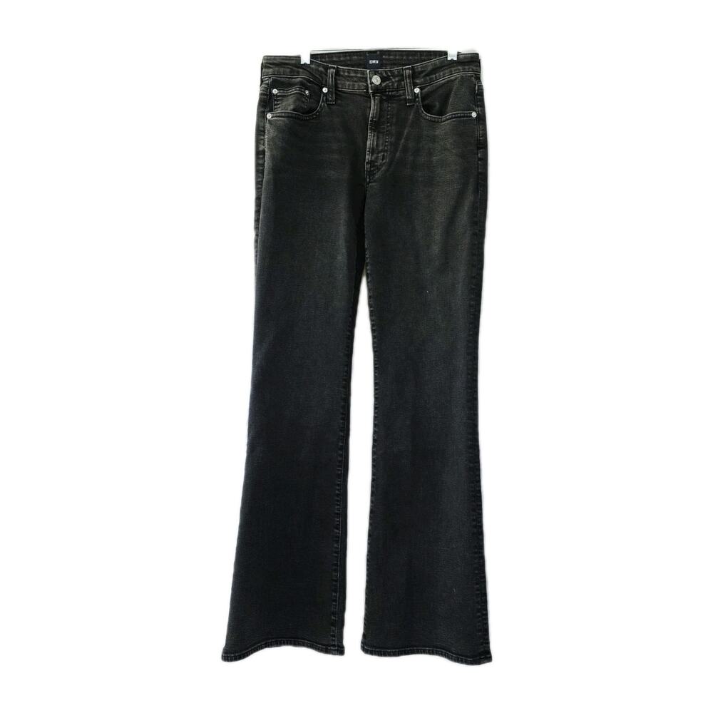 NWT! Edwin Lark Flares Jeans Size 28 Black Low Rise Rumble Coated Y2K Grunge